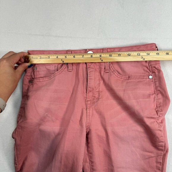 Seven 7 Ankle Skinny Womens Size 10 Mid Rise Pink Raw Hem - Picture 8 of 13
